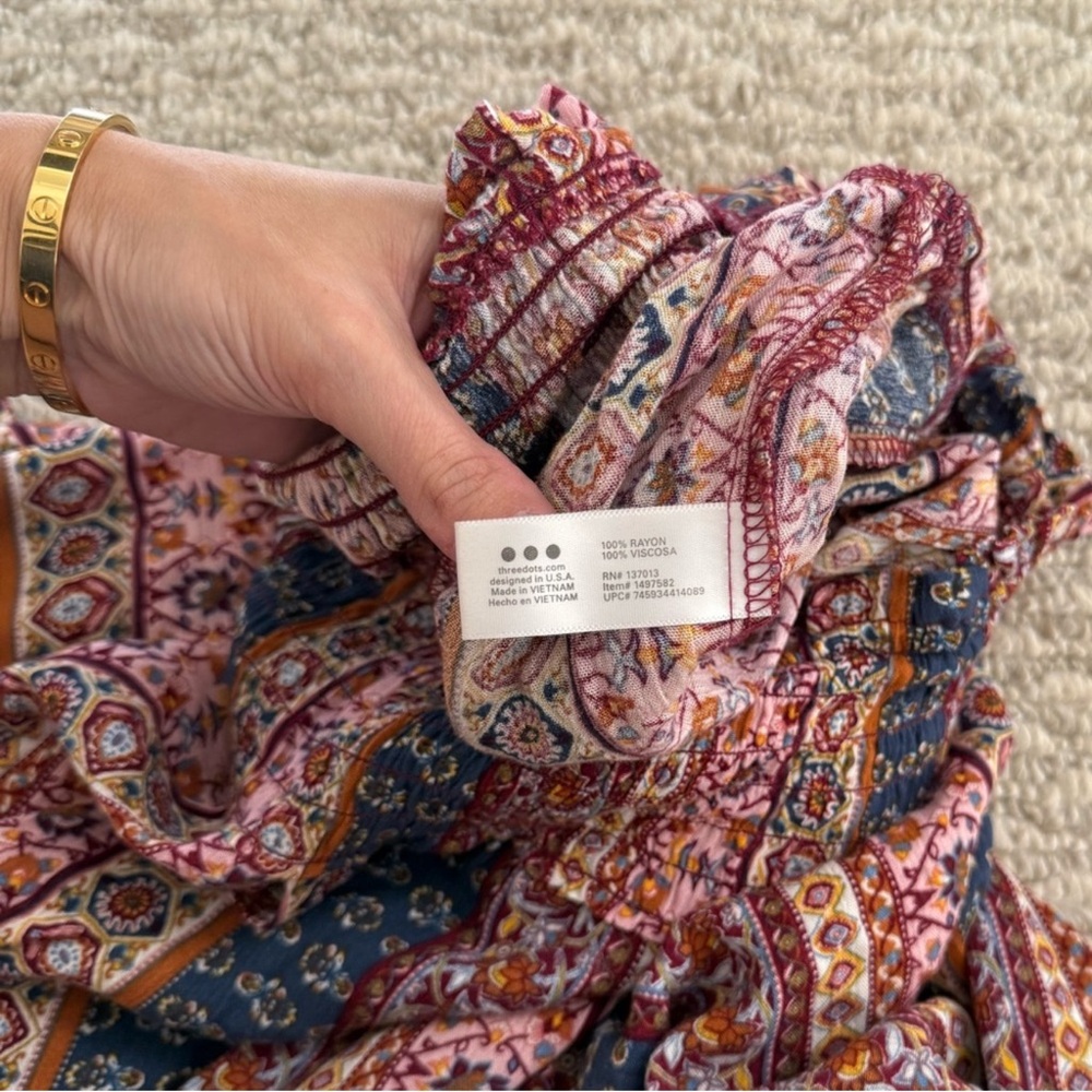 Three Dots Bohemian Patchwork Pants - image 7